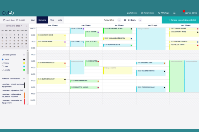 OuiVu propose un service de prise de rendez-vous en ligne relié à Cosium
